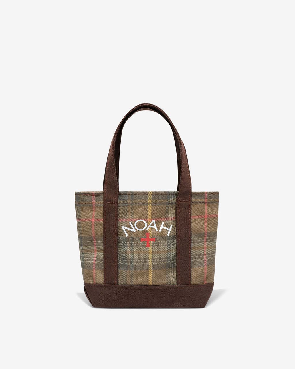 Noah TARTAN PRINT MINI TOTE BAG brown