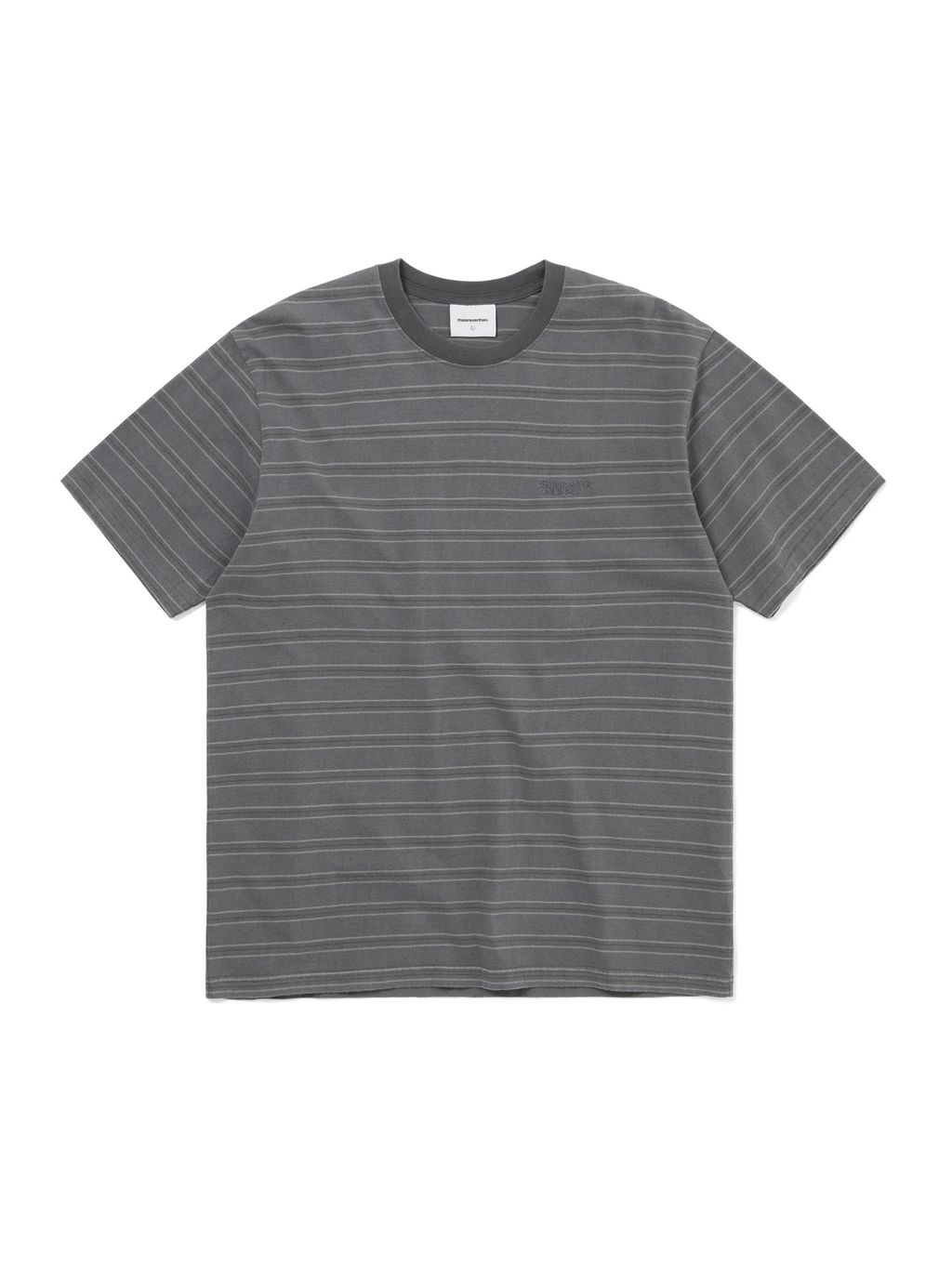 Washed Striped Tee Grey