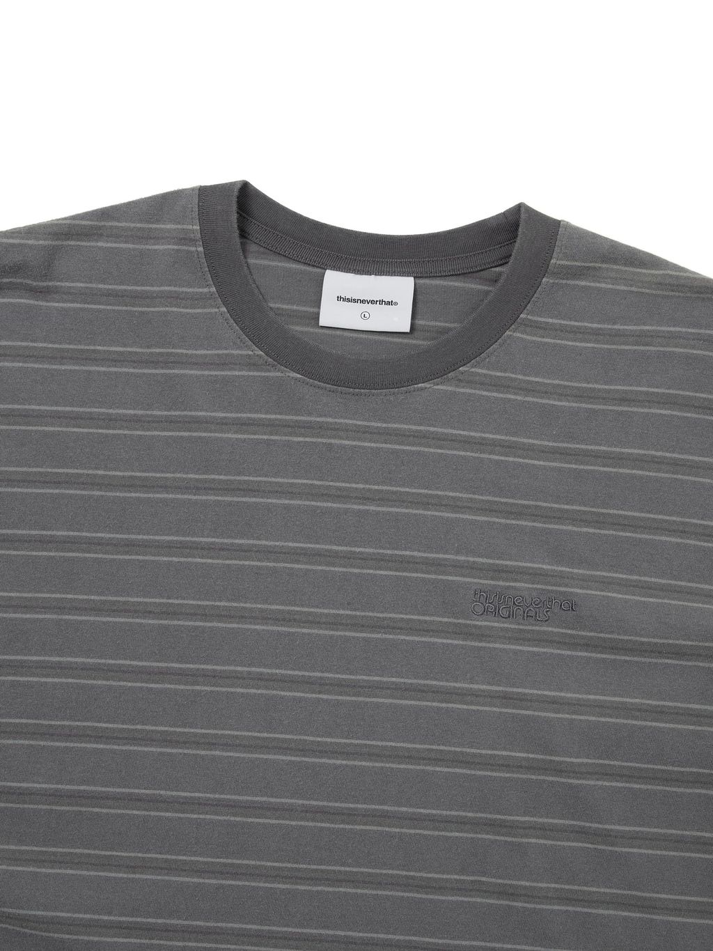 Washed Striped Tee Grey3
