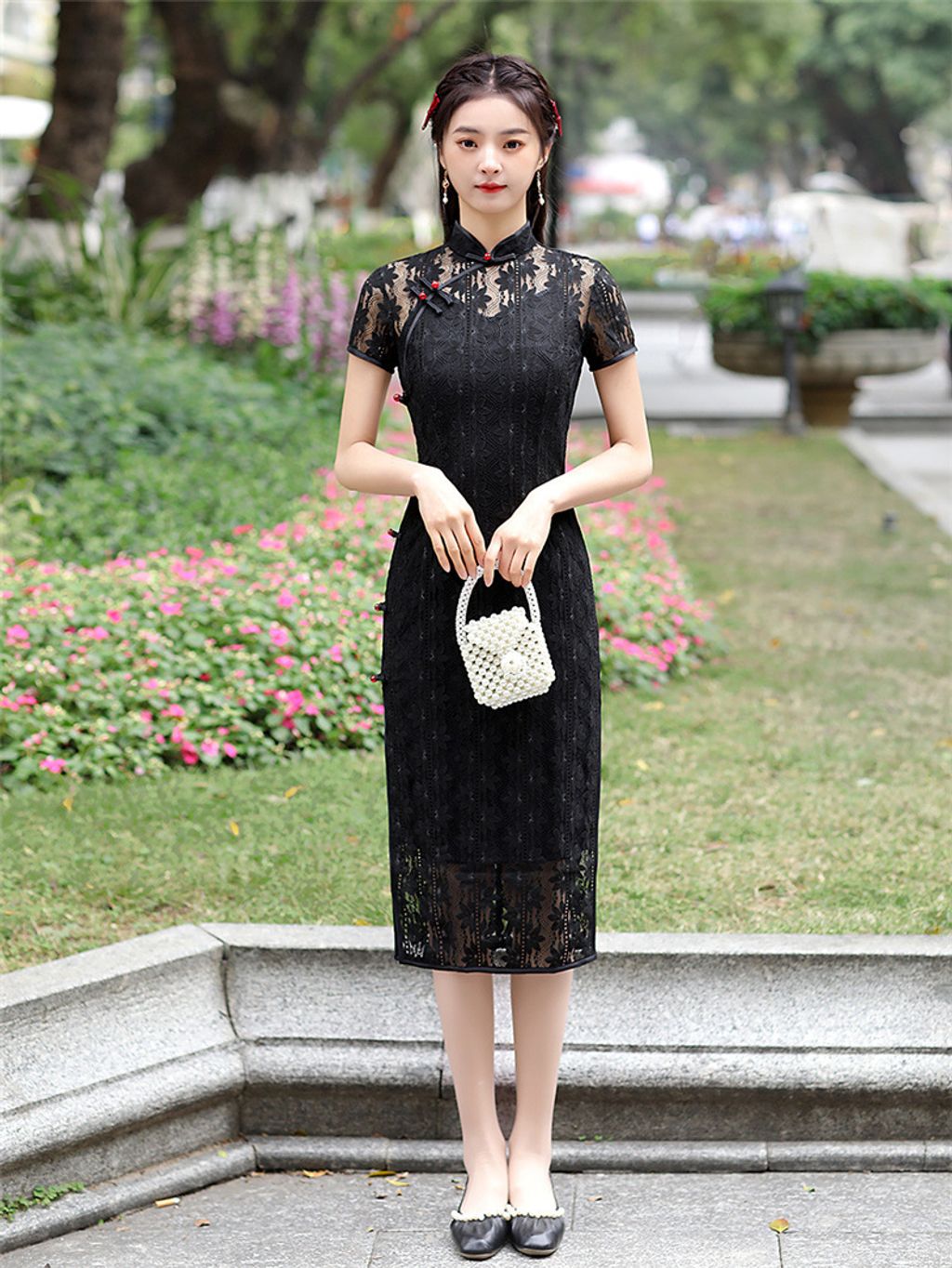 MODERN FLORAL CHEONGSAM DRESS KFN1845 – Katrina Fashion