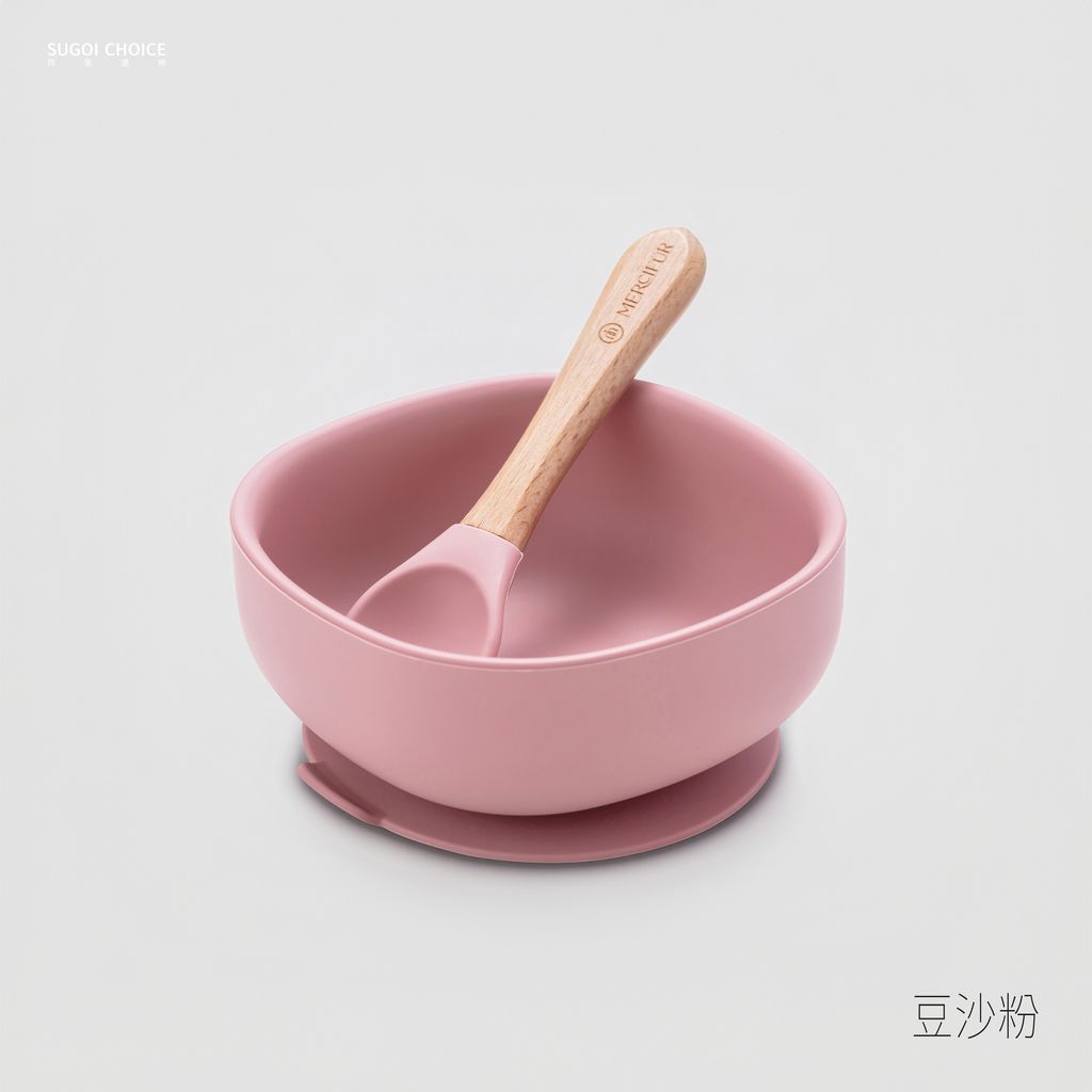 矽膠碗＋湯匙-豆沙粉2