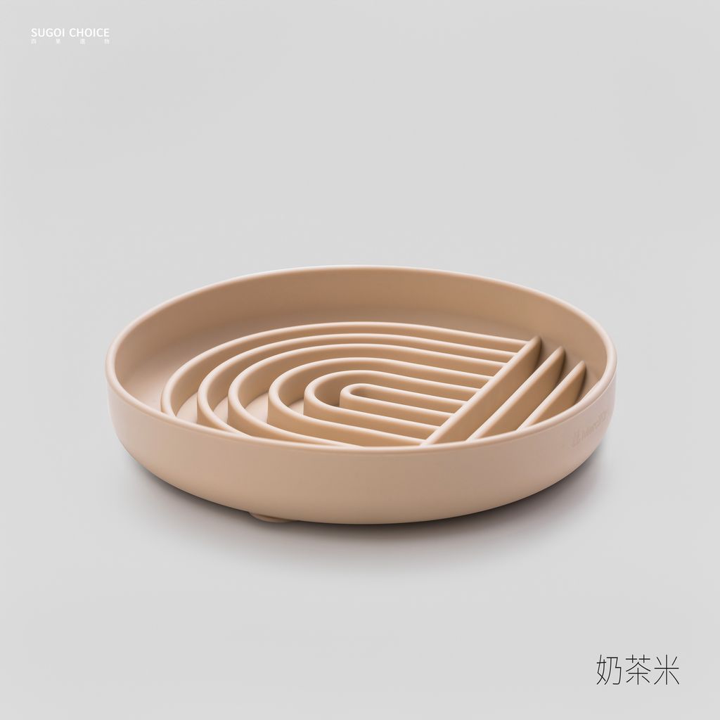 恩點矽膠慢食盤-奶茶米2