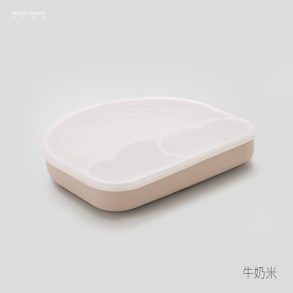 矽膠彩虹盤-牛奶米