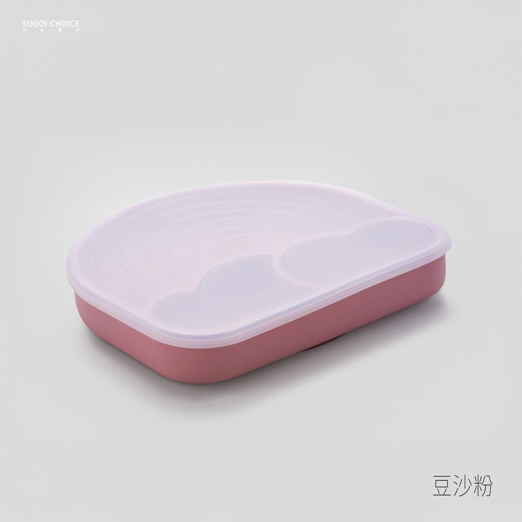 矽膠彩虹盤-豆沙粉