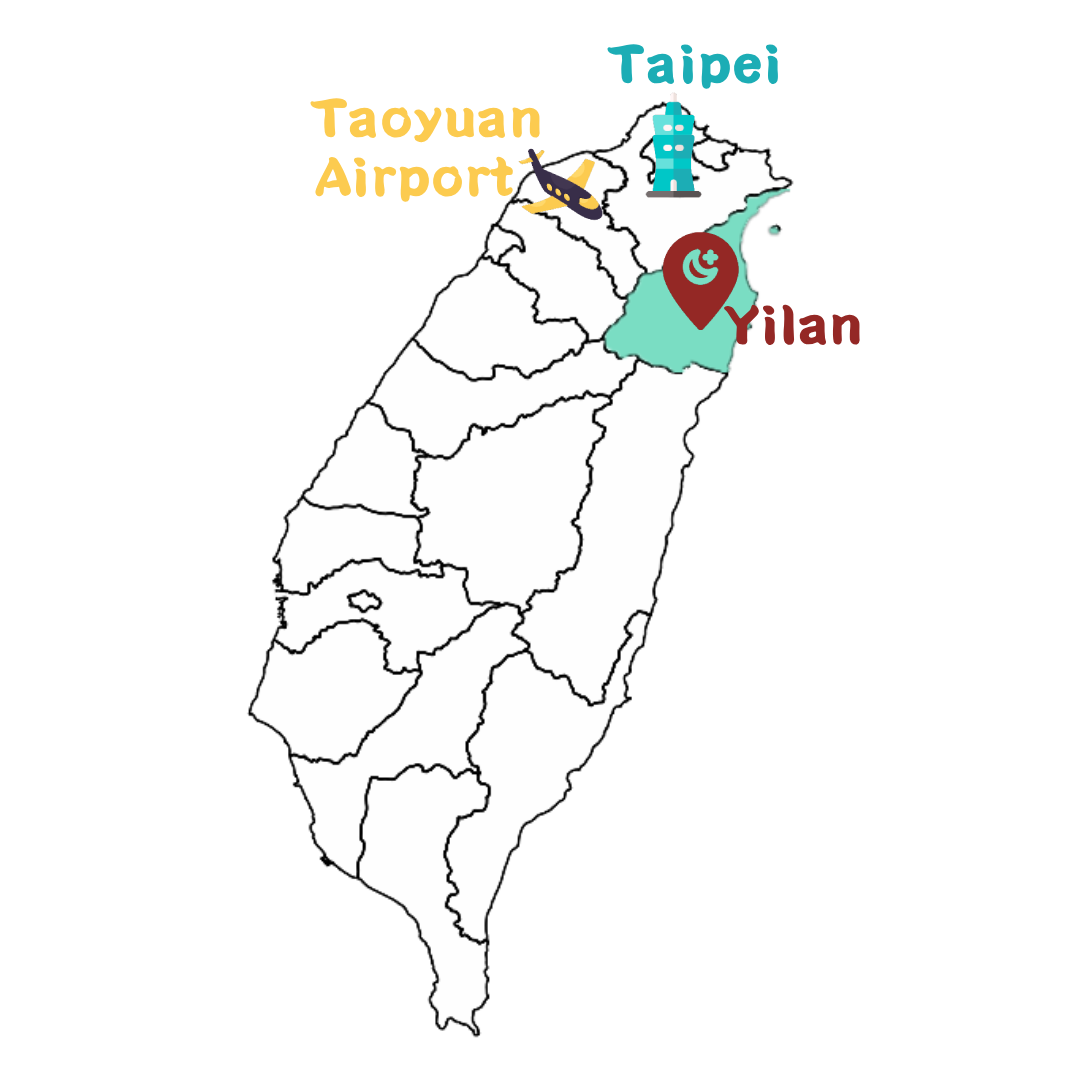 Map of Yilan County in Taiwan