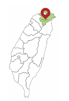 Map of Yilan County in Taiwan