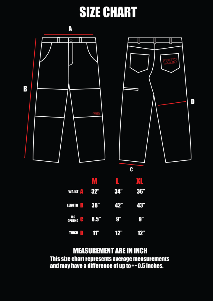 Pants size chart