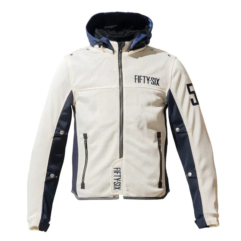 COLOR HOODIE MESH JACKET EVO 艷色網眼透氣外套進化版 象牙白底藍帽