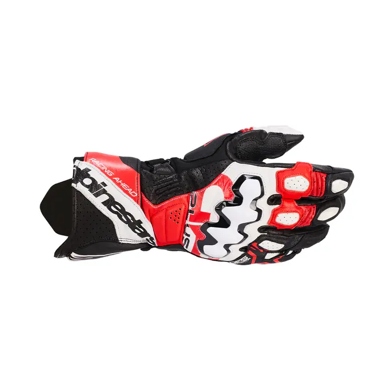 GP PLUS R V3 LEATHER GLOVES黑白亮紅