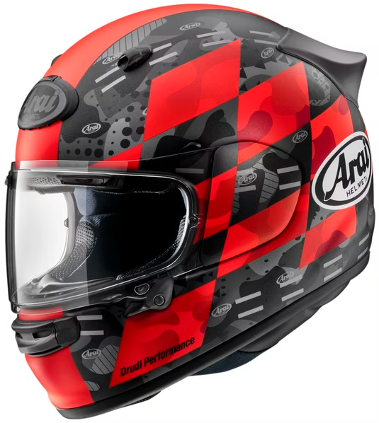 Arai ASTRO-GX Checker Red Frost 消光紅格紋彩繪