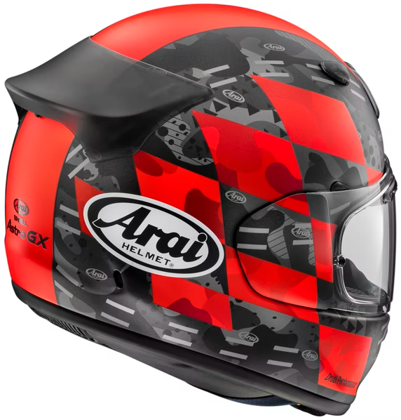 Arai ASTRO-GX Checker Red Frost 消光紅格紋彩繪2