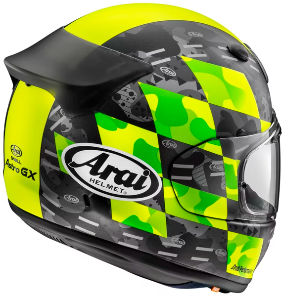 Arai ASTRO-GX Checker Yellow Frost 消光黃格紋彩繪2