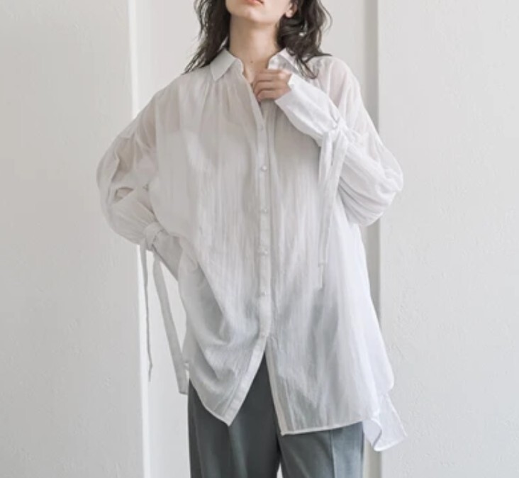 白色純棉薄磅襯衫 6