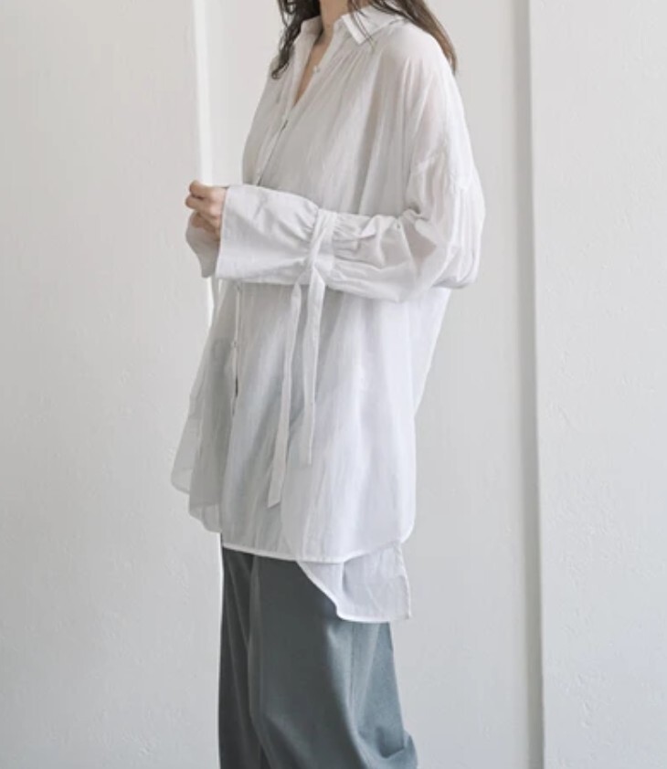 白色純棉薄磅襯衫 2