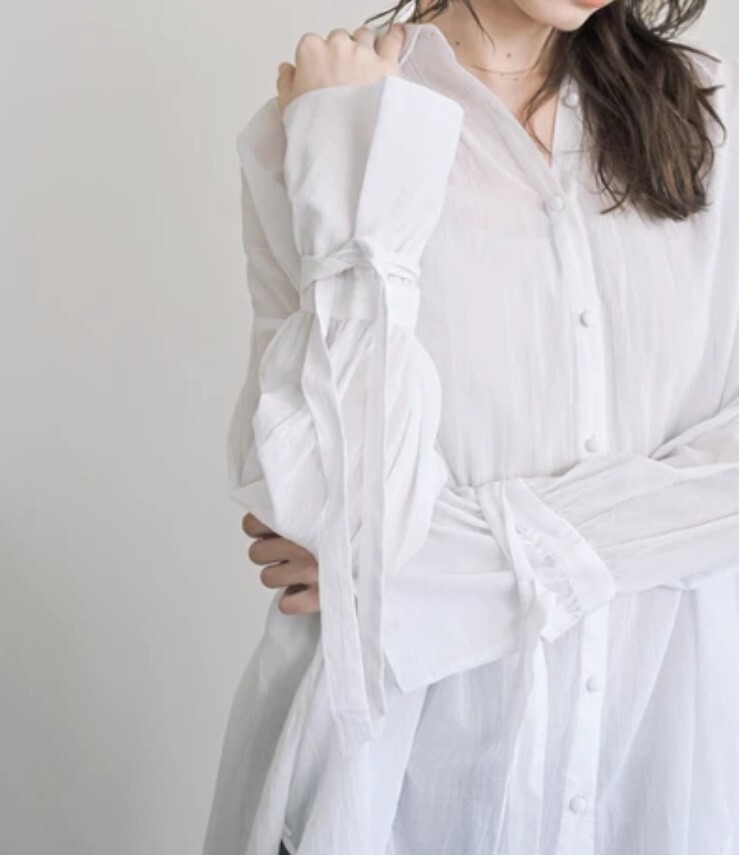 白色純棉薄磅襯衫 1