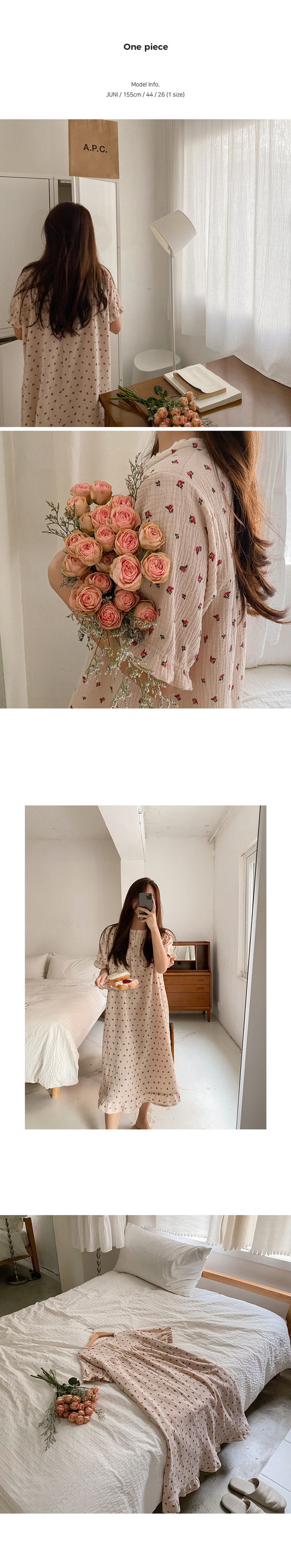 JUUNEEDU 睡衣 玫瑰小碎花 短袖13