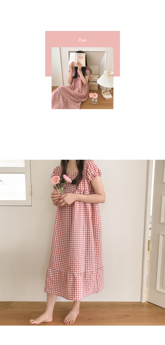 Wendy Puff方格紋泡泡袖 9