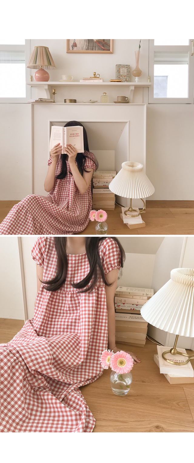 Wendy Puff方格紋泡泡袖 10