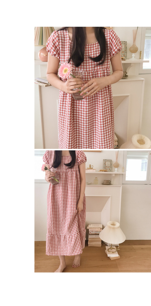 Wendy Puff方格紋泡泡袖 11