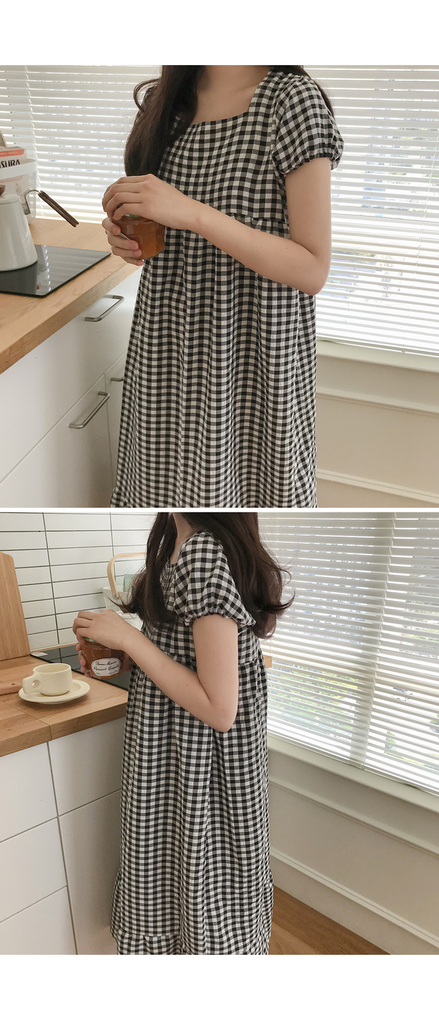 Wendy Puff方格紋泡泡袖 13