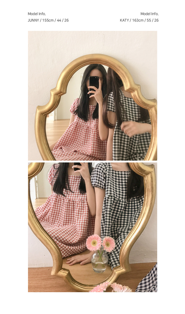 Wendy Puff方格紋泡泡袖 14