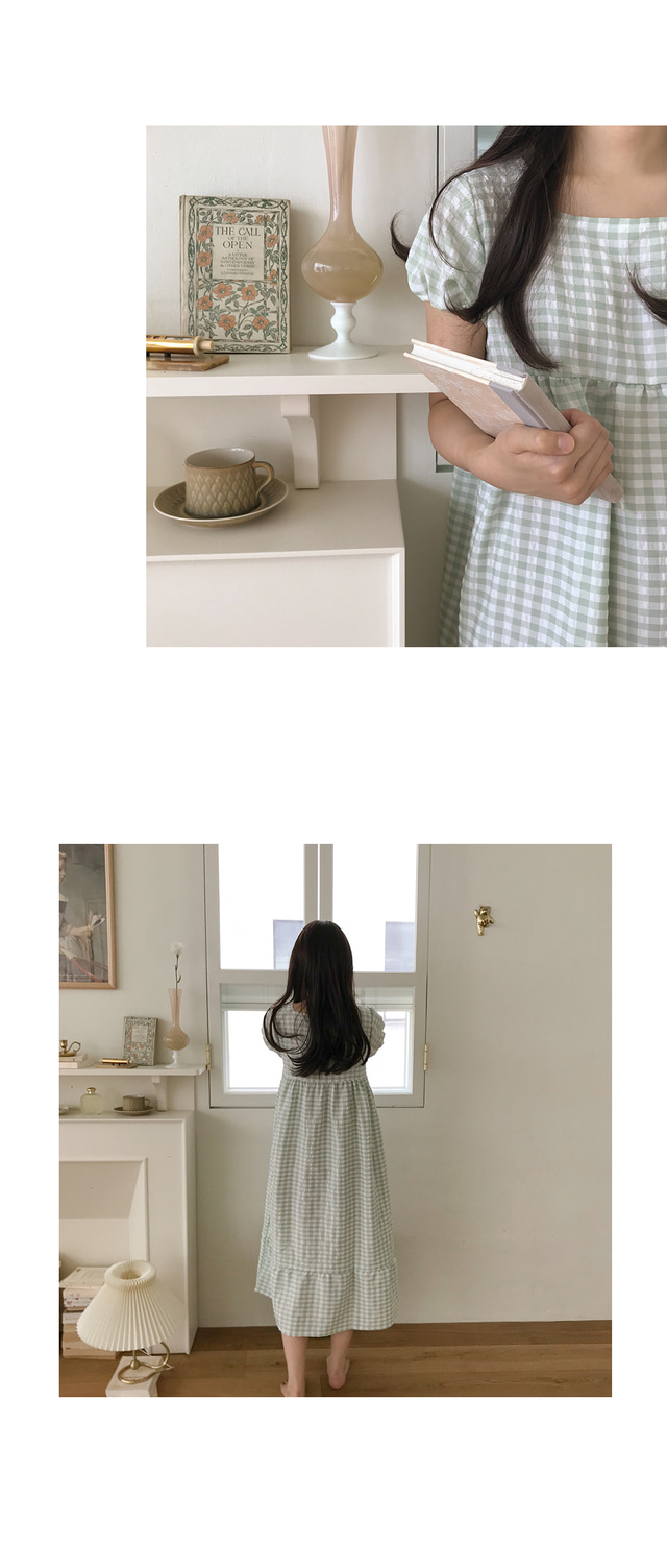 Wendy Puff方格紋泡泡袖 24