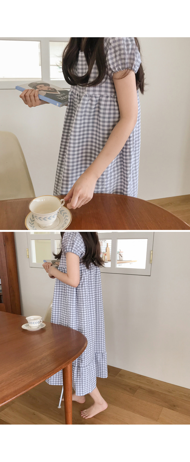 Wendy Puff方格紋泡泡袖 30