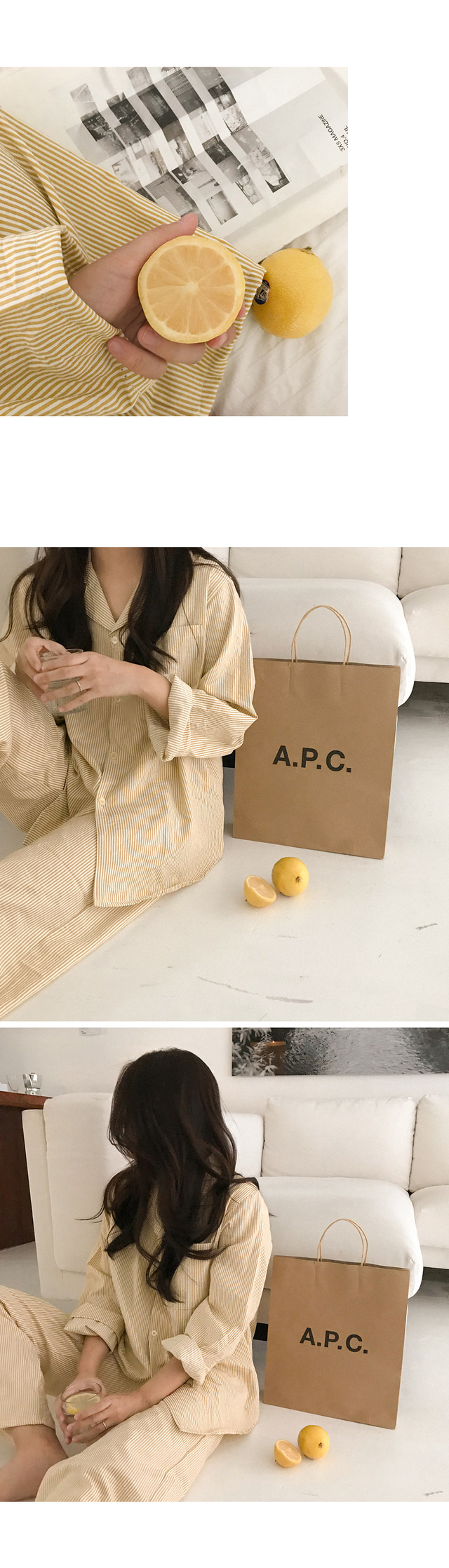 細直條紋 長袖套裝10