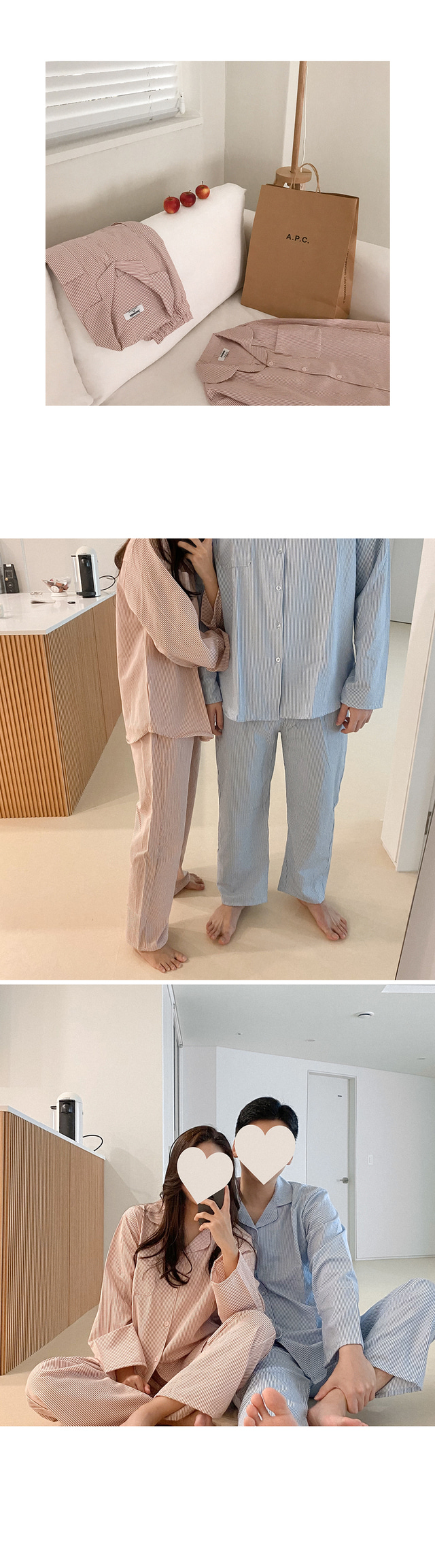 細直條紋 長袖套裝14