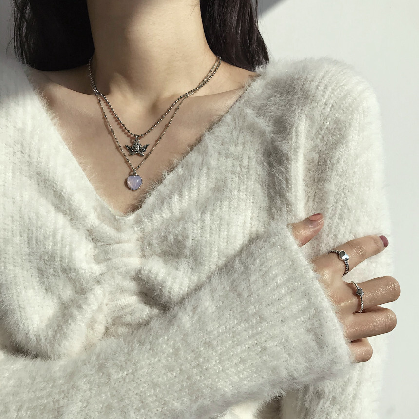 韓國Younglong Seoul 醫療鋼項鍊 小天使 復古風 韓國製2