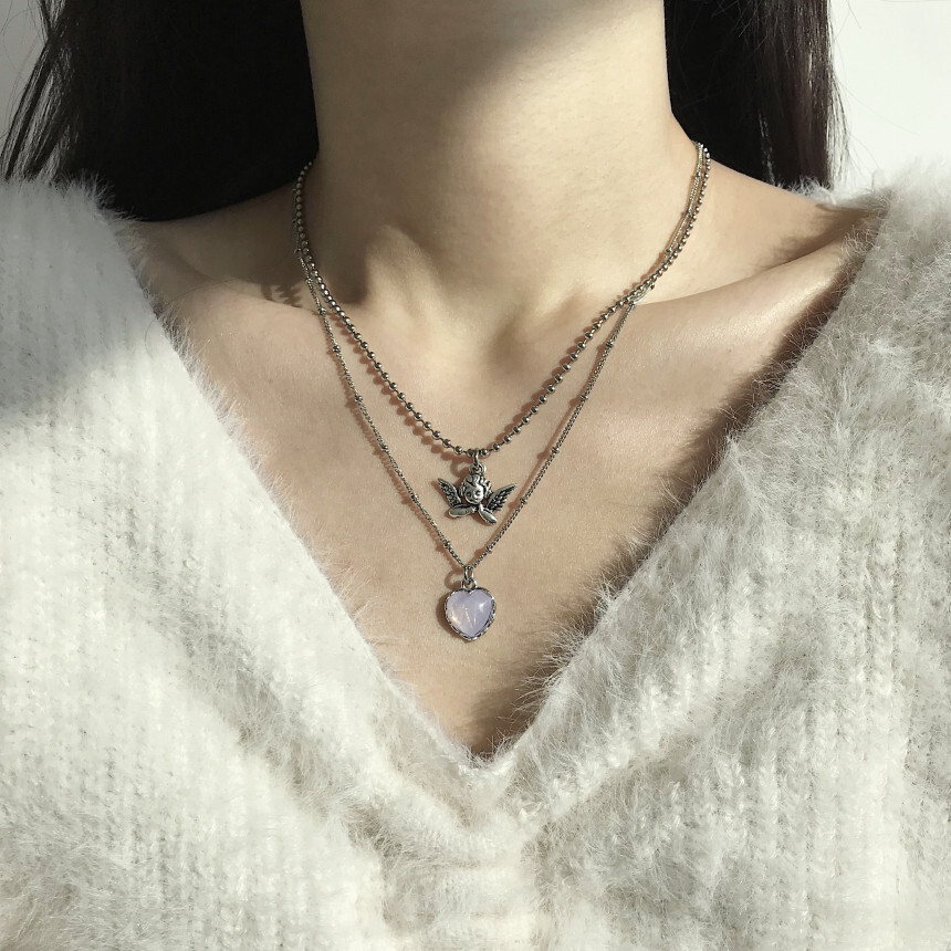 韓國Younglong Seoul 醫療鋼項鍊 小天使 復古風 韓國製1