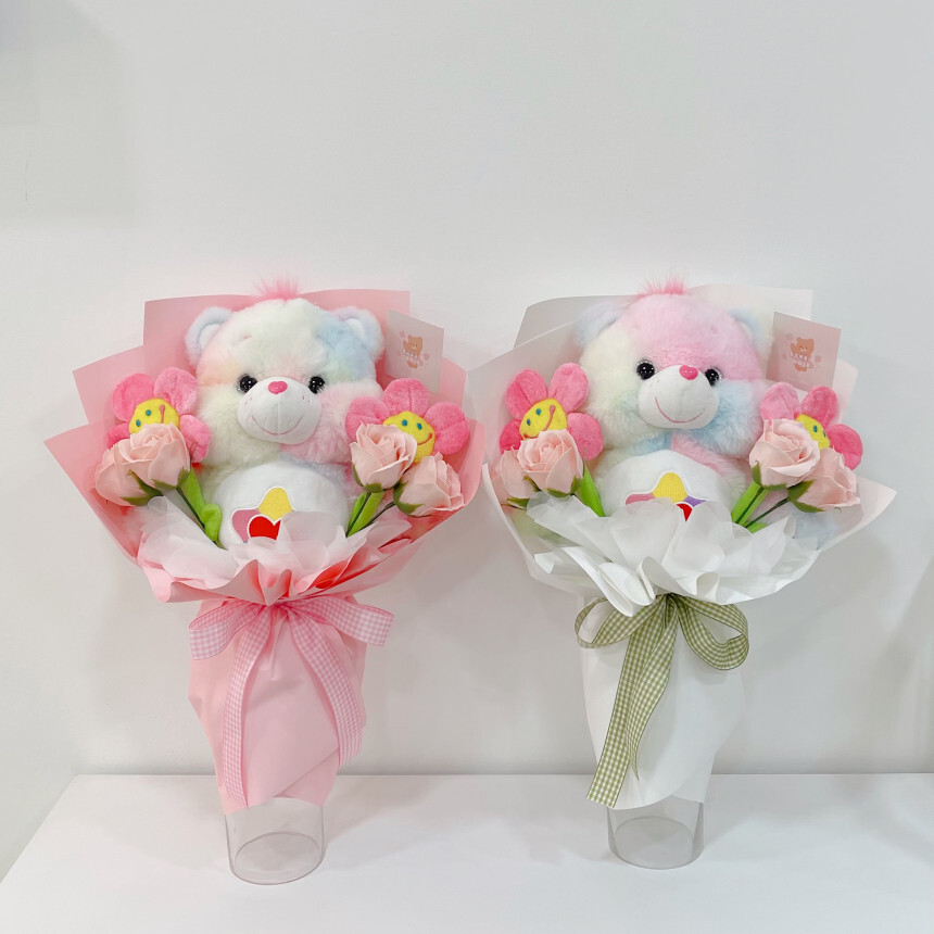 Care Bears 熊熊娃娃 彩虹渲染熊 玫瑰花束 畢業禮物 生日禮物3