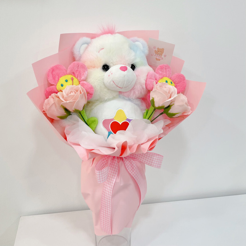 Care Bears 熊熊娃娃 彩虹渲染熊 玫瑰花束 畢業禮物 生日禮物5