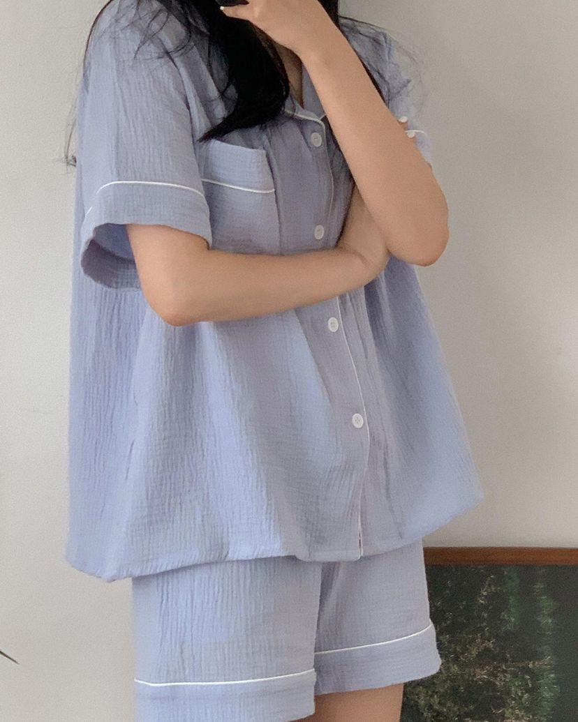 情侶睡衣 彩虹7天 短袖套裝6