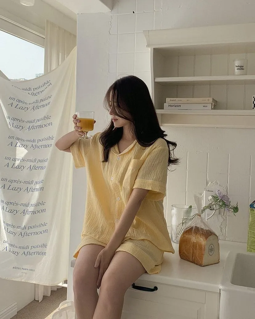 情侶睡衣 彩虹7天 短袖套裝