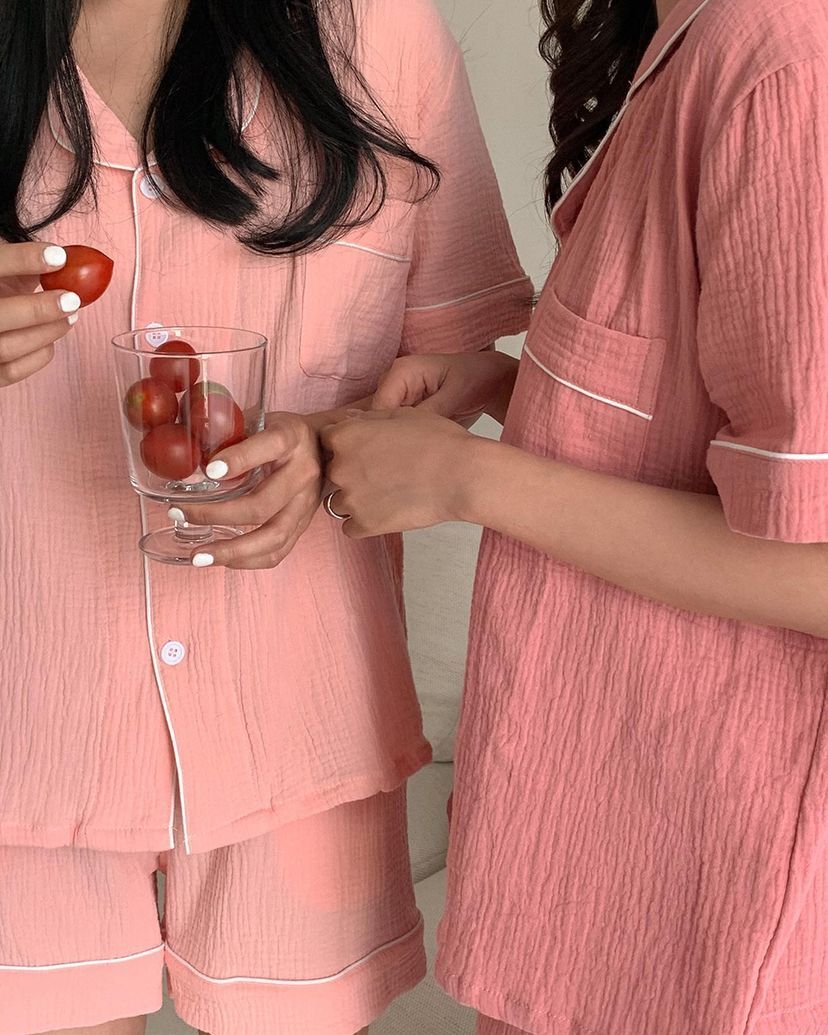 情侶睡衣 彩虹7天 短袖套裝2