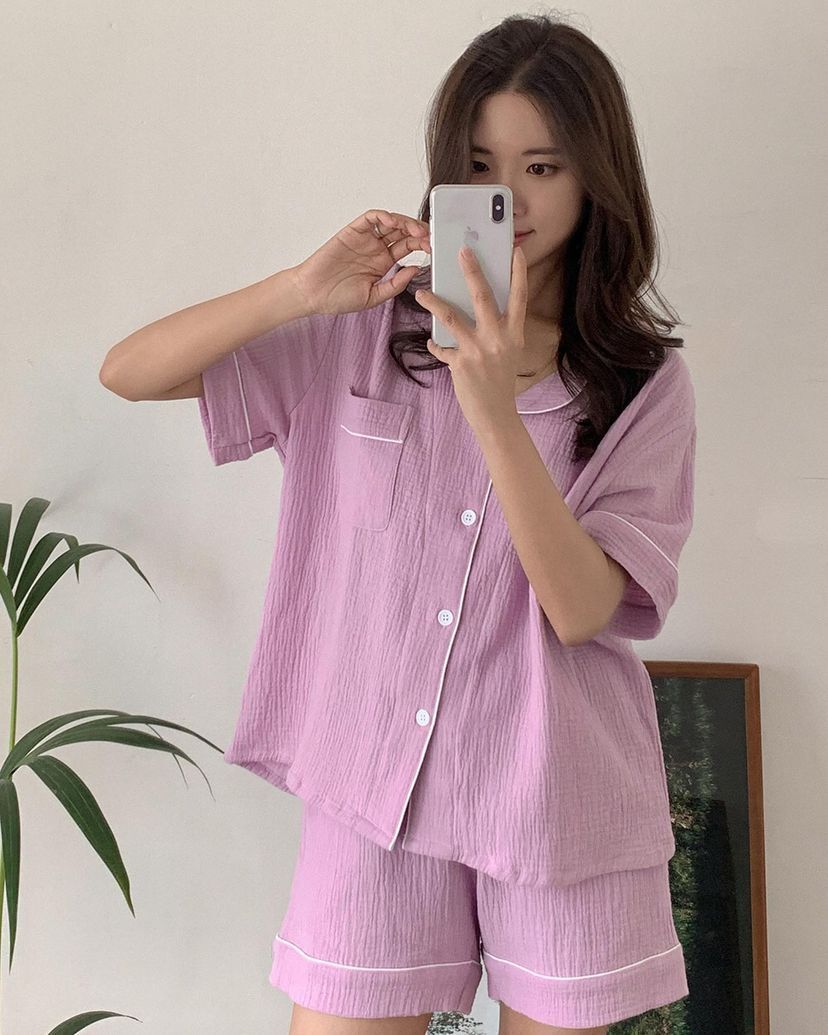 情侶睡衣 彩虹7天 短袖套裝8