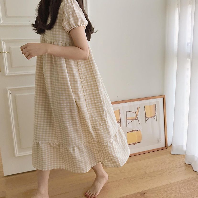 Wendy Puff方格紋泡泡袖8