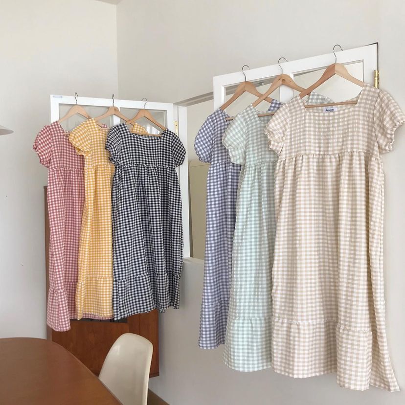 Wendy Puff方格紋泡泡袖2