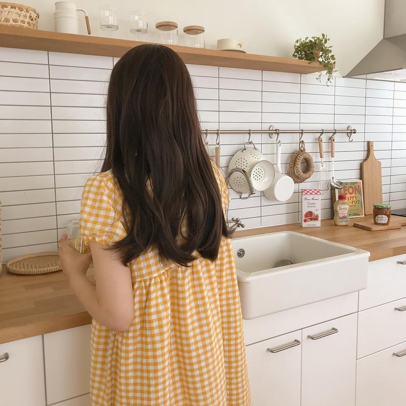 Wendy Puff方格紋泡泡袖6