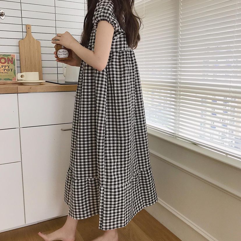 Wendy Puff方格紋泡泡袖7