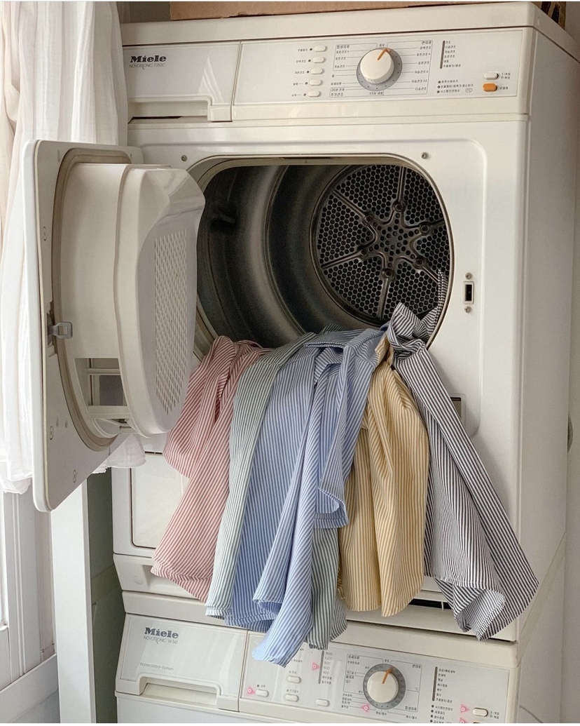 細直條紋 短袖套裝2