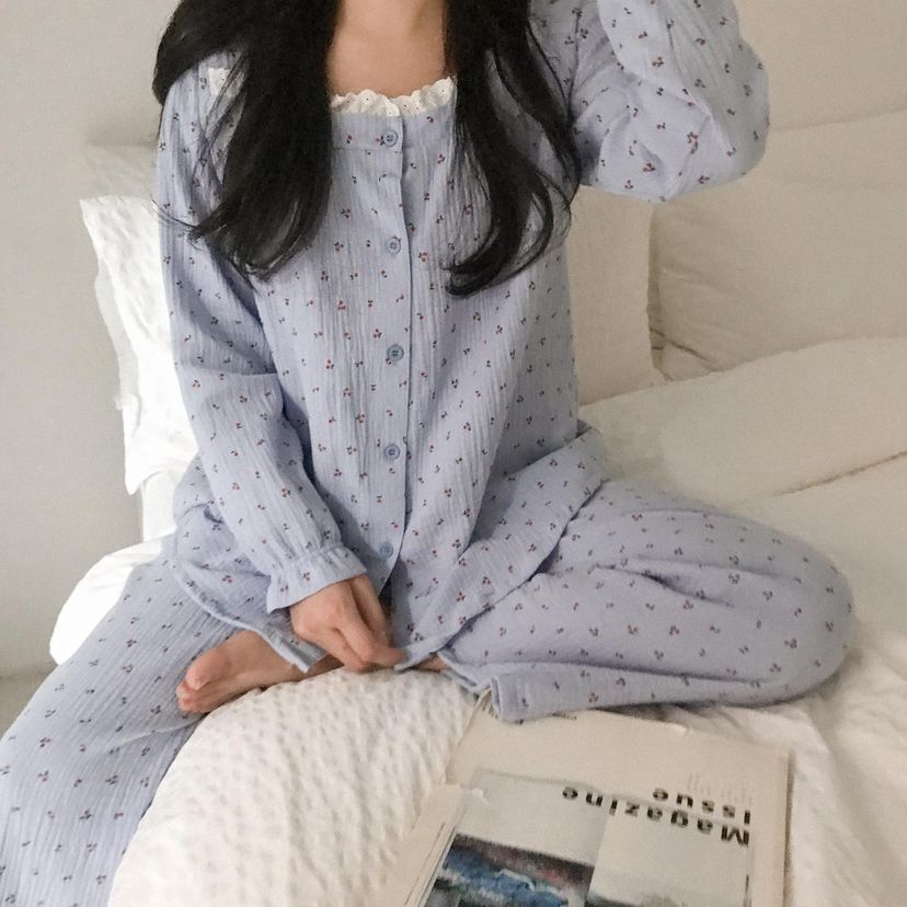 小櫻桃方領荷葉邊