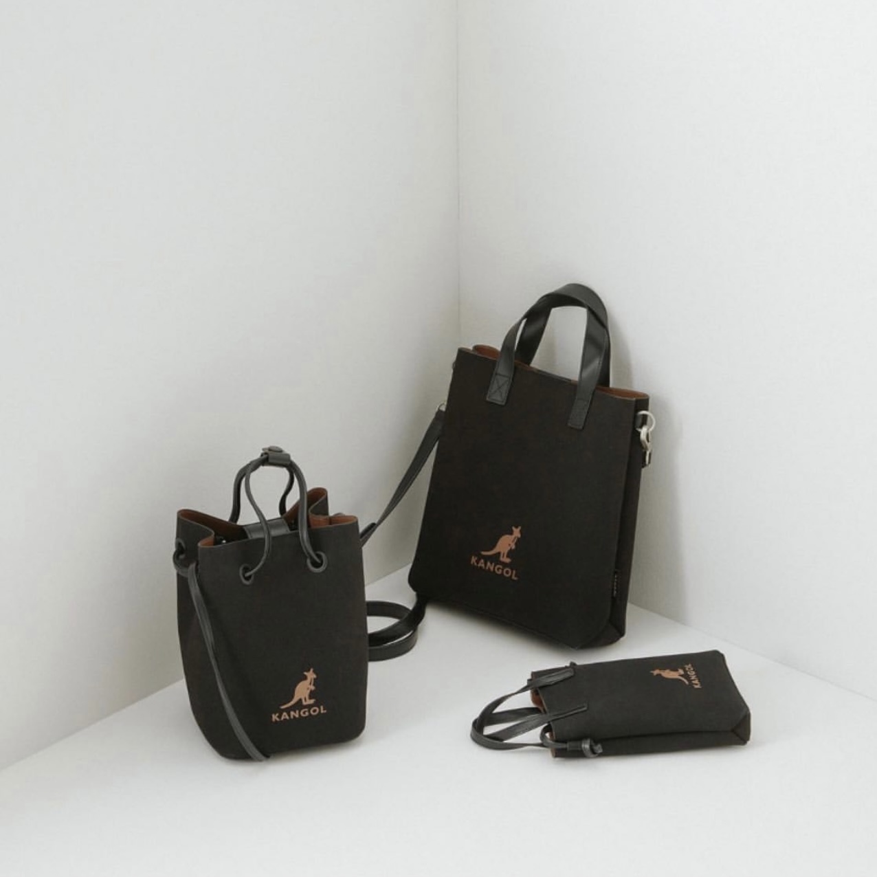 袋鼠 韓國限定 帆布PVC拼接 大方包2