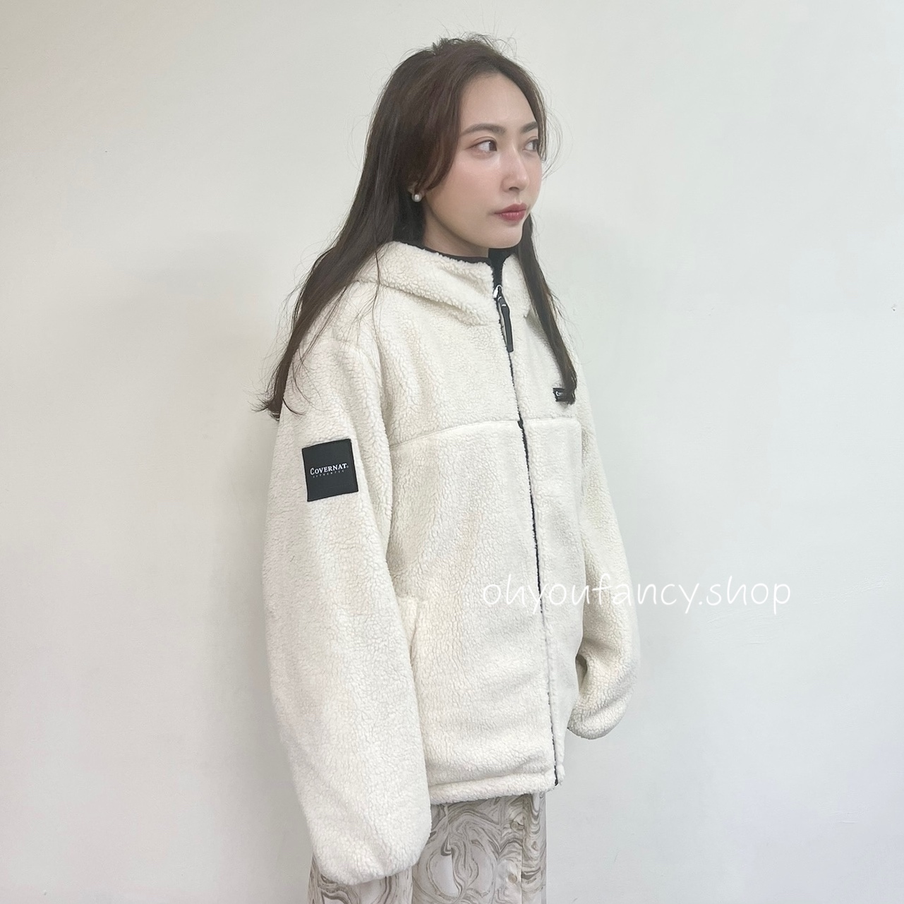 韓國COVERNAT 雙面羊絨 連帽外套12