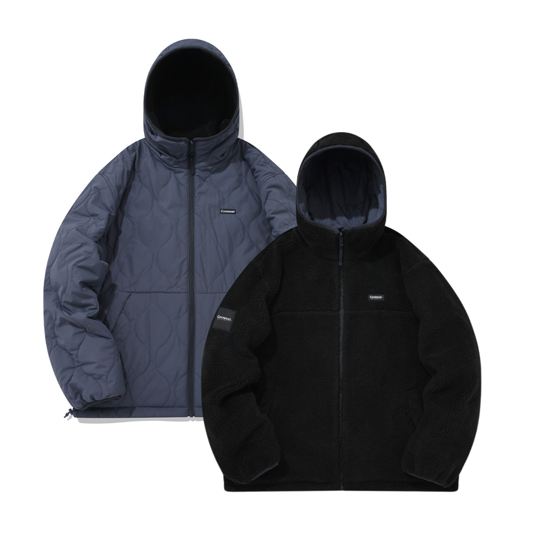 韓國COVERNAT 雙面羊絨 連帽外套1