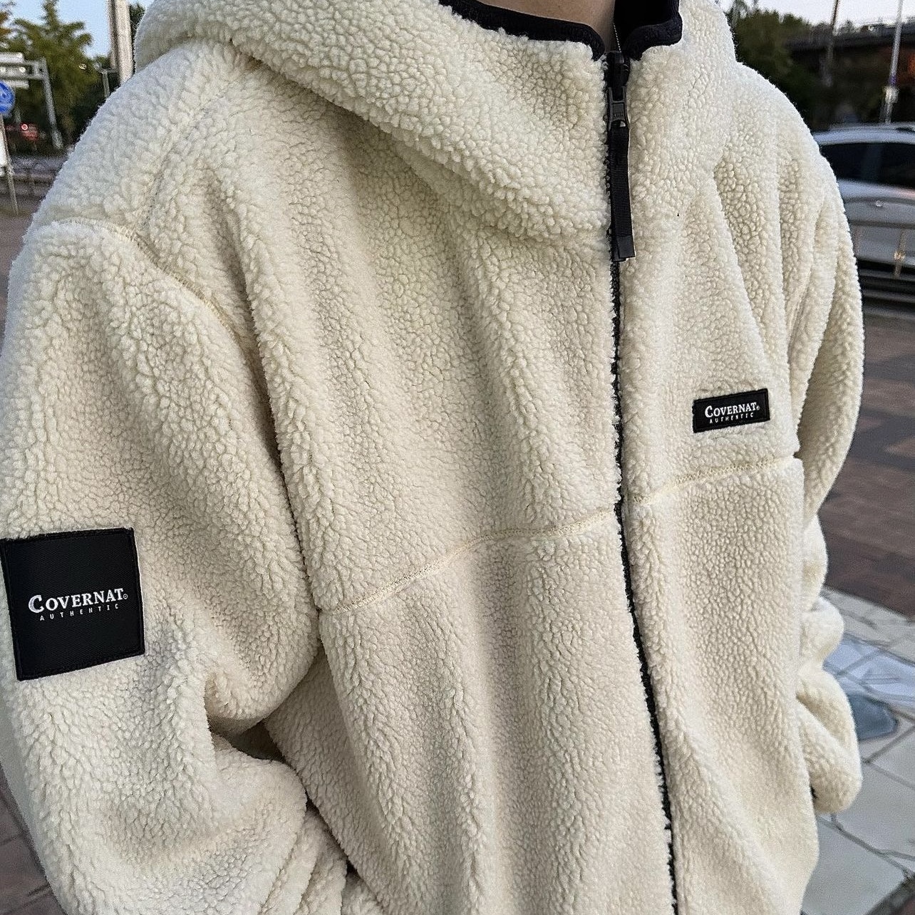 韓國COVERNAT 雙面羊絨 連帽外套9