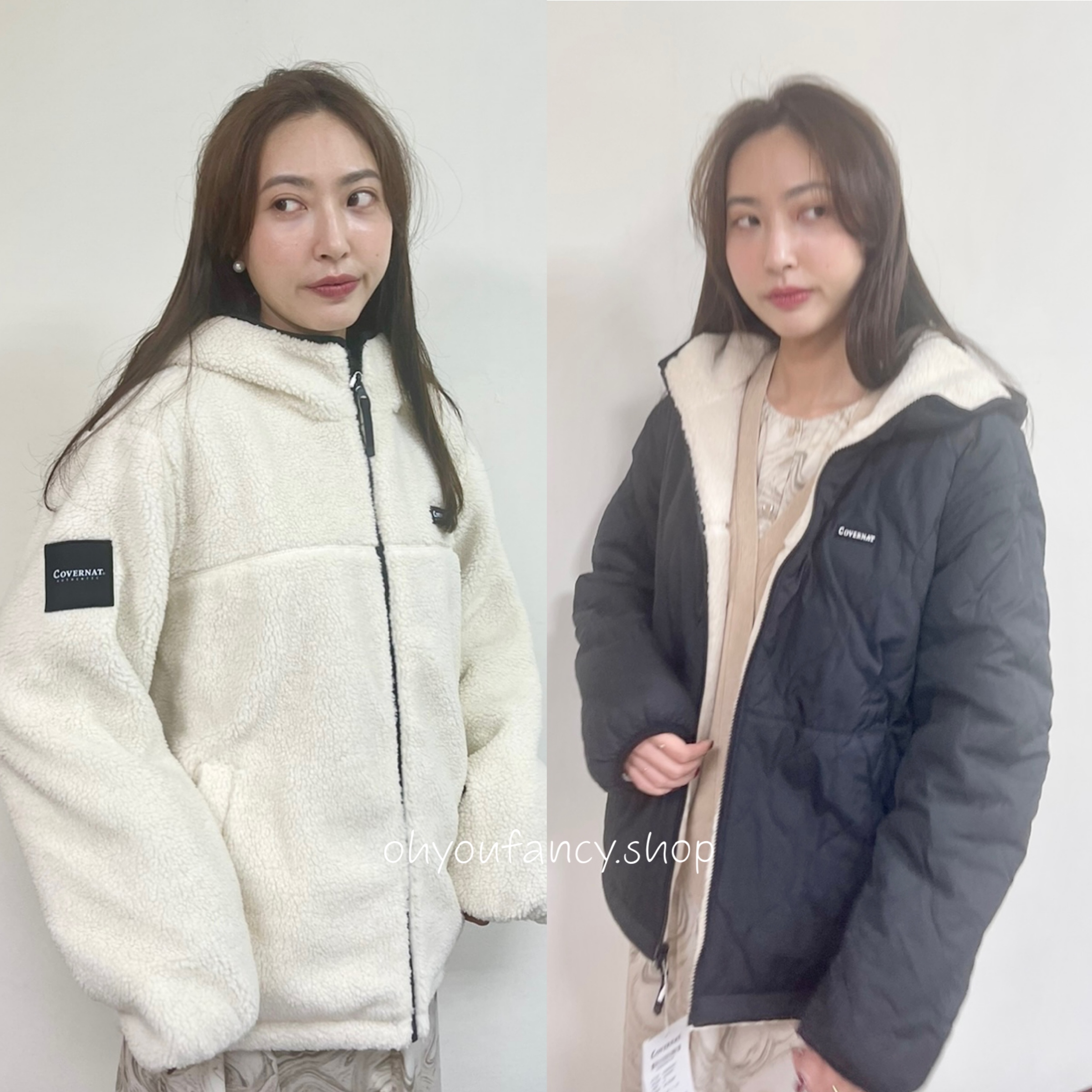 韓國COVERNAT 雙面羊絨 連帽外套11
