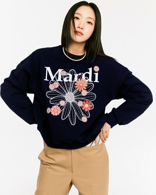 Mardi Mercredi 彩色花朵長袖大學T5