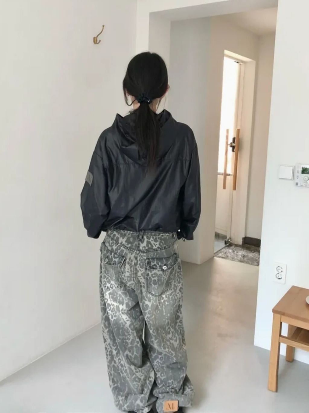 預購］韓國MUCENT DITT SNAP BUTTON LEOPARD WIDE PANTS 豹紋寬